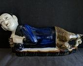 Antique Chinese Porcelain Figural Pillow Qing Dynasty