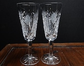 Waterford Christmas Suite Champagne Flutes 7 5 16 quot tall x 2 9 16 quot wide at rim (Pair)