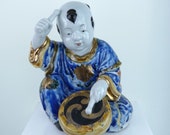 c1880 Kutani Japanese Meiji Period Porcelian Statue of Drummer Boy