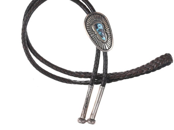 Tommy Jackson Navajo Sterling turquoise bolo tie - image 1