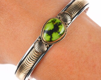 Gary Reeves Sterling Navajo Bracelet With Turquoise - Etsy