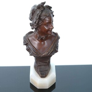 Georges Van der Straeten1856-1928 French High quality Dimiuative Bronze Bust o image 2