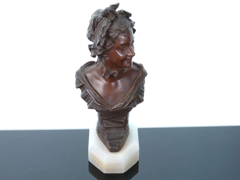 Georges Van der Straeten1856-1928 French High quality Dimiuative Bronze Bust o image 2