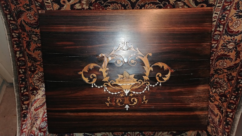 Presentation lap Desk To Branch 13th Jan 1891 Intricate inlay School Teachers and Monitors of Collins I Annie McKellar By Barony F.C