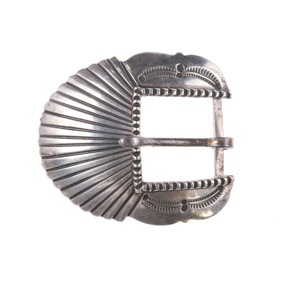 David Reeves Navajo Stamped Sterling Belt Buckle - Etsy