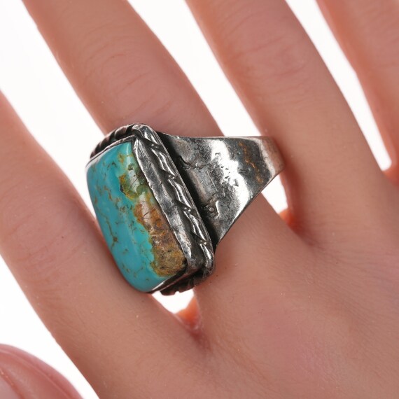 sz12 40's-50's Native American silver and turquoi… - image 3