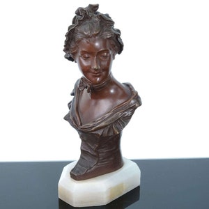 Georges Van der Straeten1856-1928 French High quality Dimiuative Bronze Bust o image 1