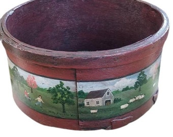 1800's Shaker Pantry Box Painted by listed Artist Betty Fischer (1931-2016)