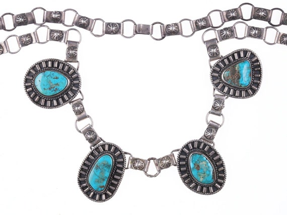 40's-50's 24" Navajo Silver and turquoise necklace - image 2