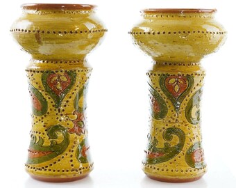 1960's Rosenthal Netter Bitossi Candlesticks in yellow