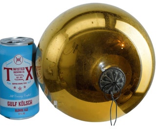 c1880's 7.5" Antique Kugel Christmas ornament Mercury glass ball