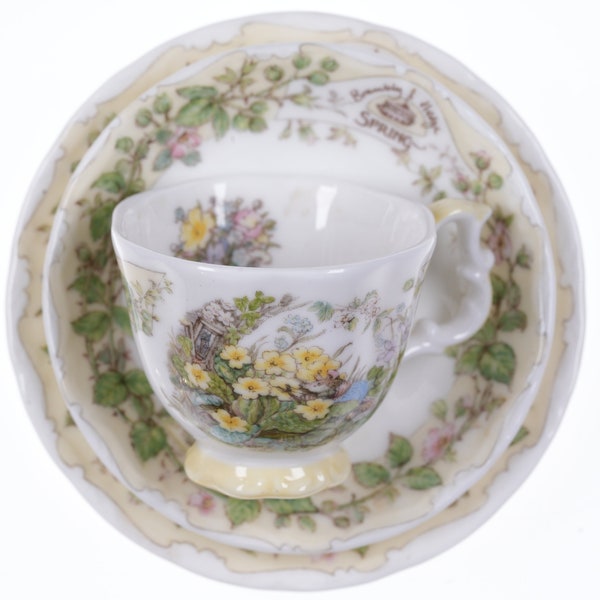 Royal Doulton Brambly Hedge spring Miniature tea cup and saucer with plate