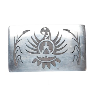 Vintage Navajo/southwestern overlay eagle/corn belt buckle sterling silver