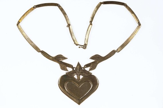 Large Jeep Collins Brass Heart necklace - image 1