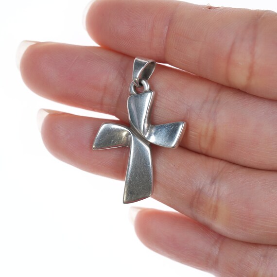 Retired James Avery Ribbon cross in sterling - image 2