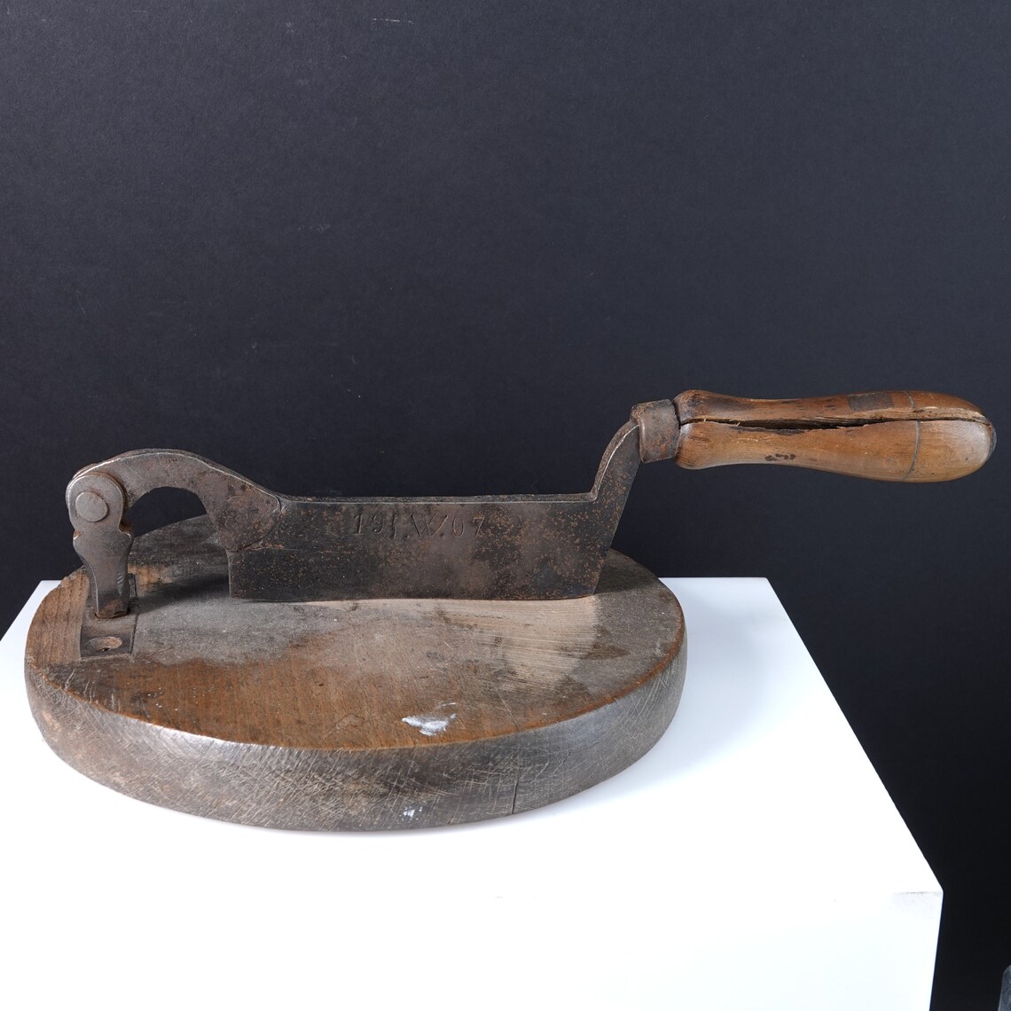 C1860 Antique Wood Cutting board with Attached knife Chopping Etsy