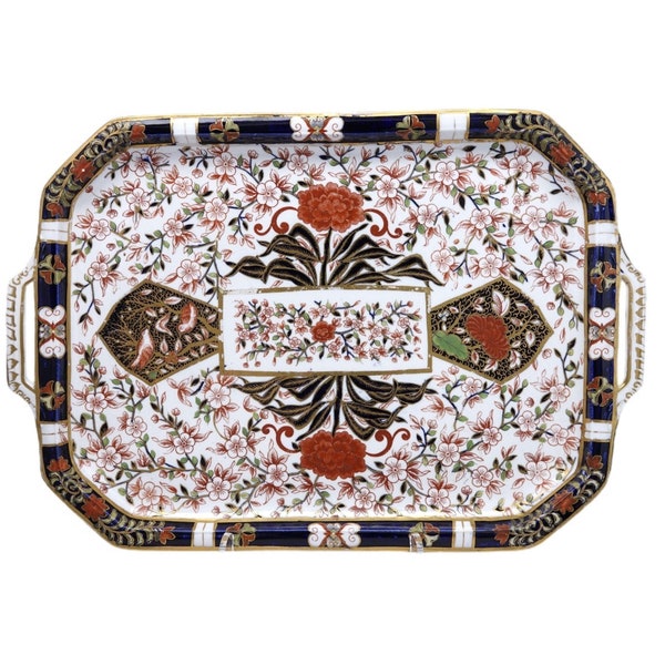 1882 18,5" Crown Derby Imari 198 Bandeja de té Raro