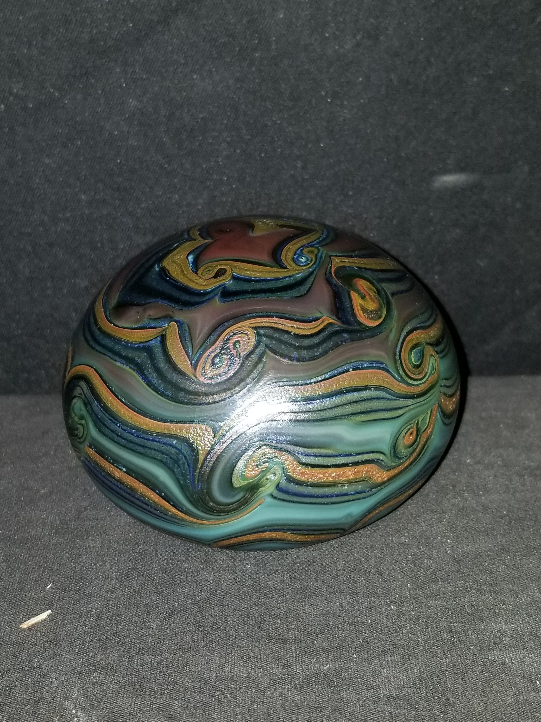 1973 Orient and Flume Paperweight Iridescent Multicolor Swirls Etsy
