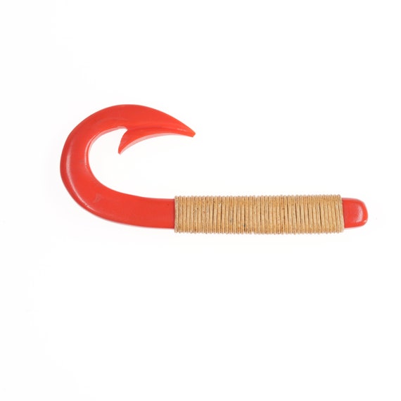 c1940's Early plastic Fish hook brooch - image 2