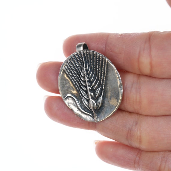 Retired James Avery Wheat pendant in sterling - image 2