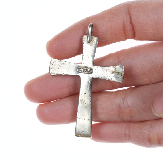 Vintage Iule Zuni Sterling and turquoise cross pe… - image 5