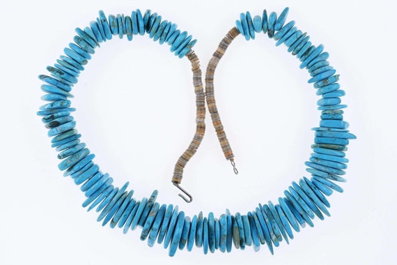 Large Southwestern turquoise Heishi necklace - image 1