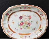 Qianlong Period Chinese Export Famille Rose Platter 17 quot x 13.5 quot 18th century