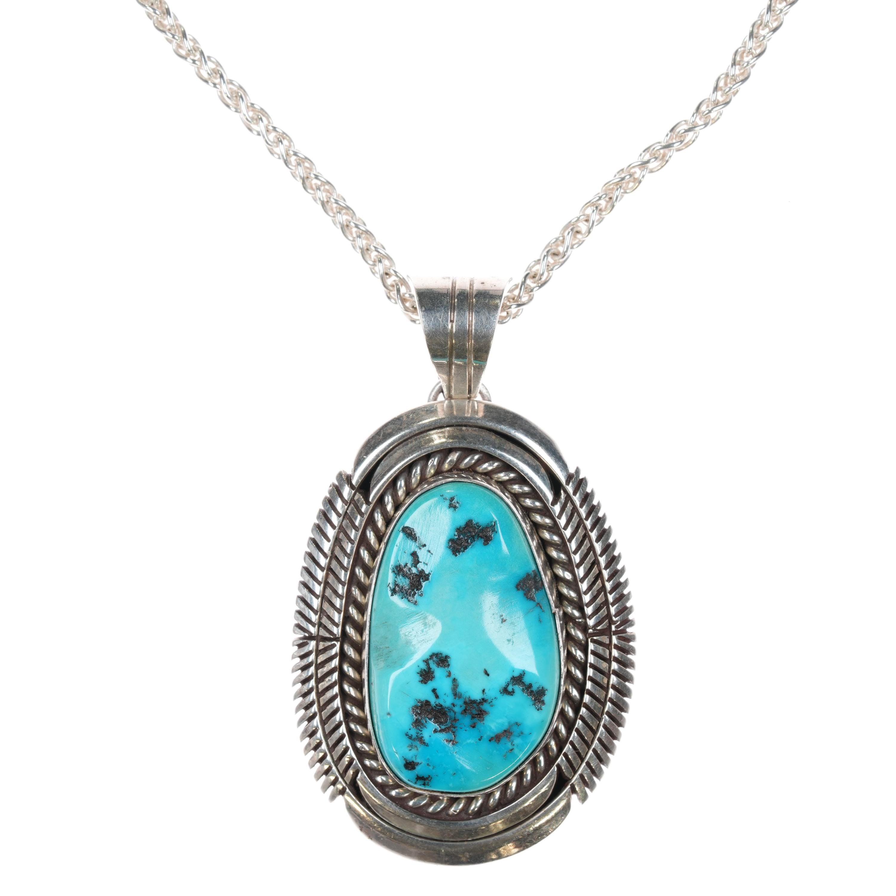 Ben Begaye (d.) Dry Creek Turquoise (r) Vintage Native American Navajo Sterling Silver Buckle Ben Begaye (d.) Dry Creek Turquoise (r) Vintage Native American Navajo Sterling Silver Buckle