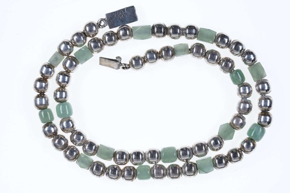 Vintage Mexican Sterling silver and Aventurine ne… - image 1