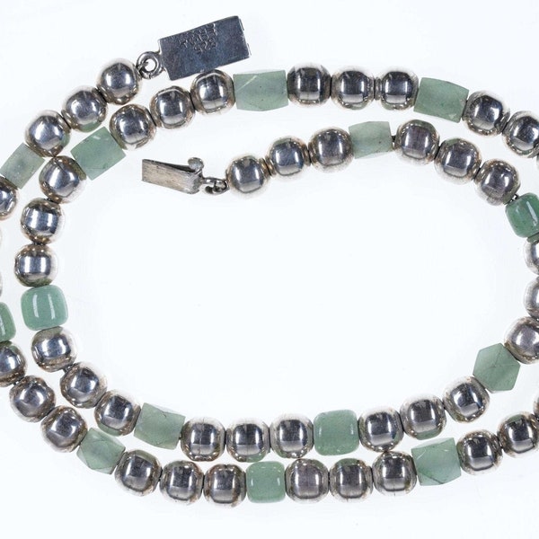 Vintage Mexican Sterling silver and Aventurine necklace