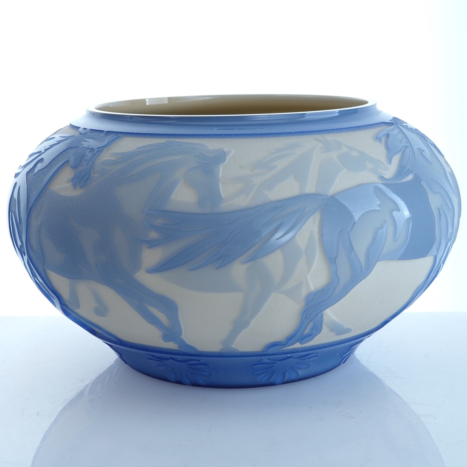 Kelsey Murphy/pilgrim Cameo Glass Vase With Horses Blue on Etsy