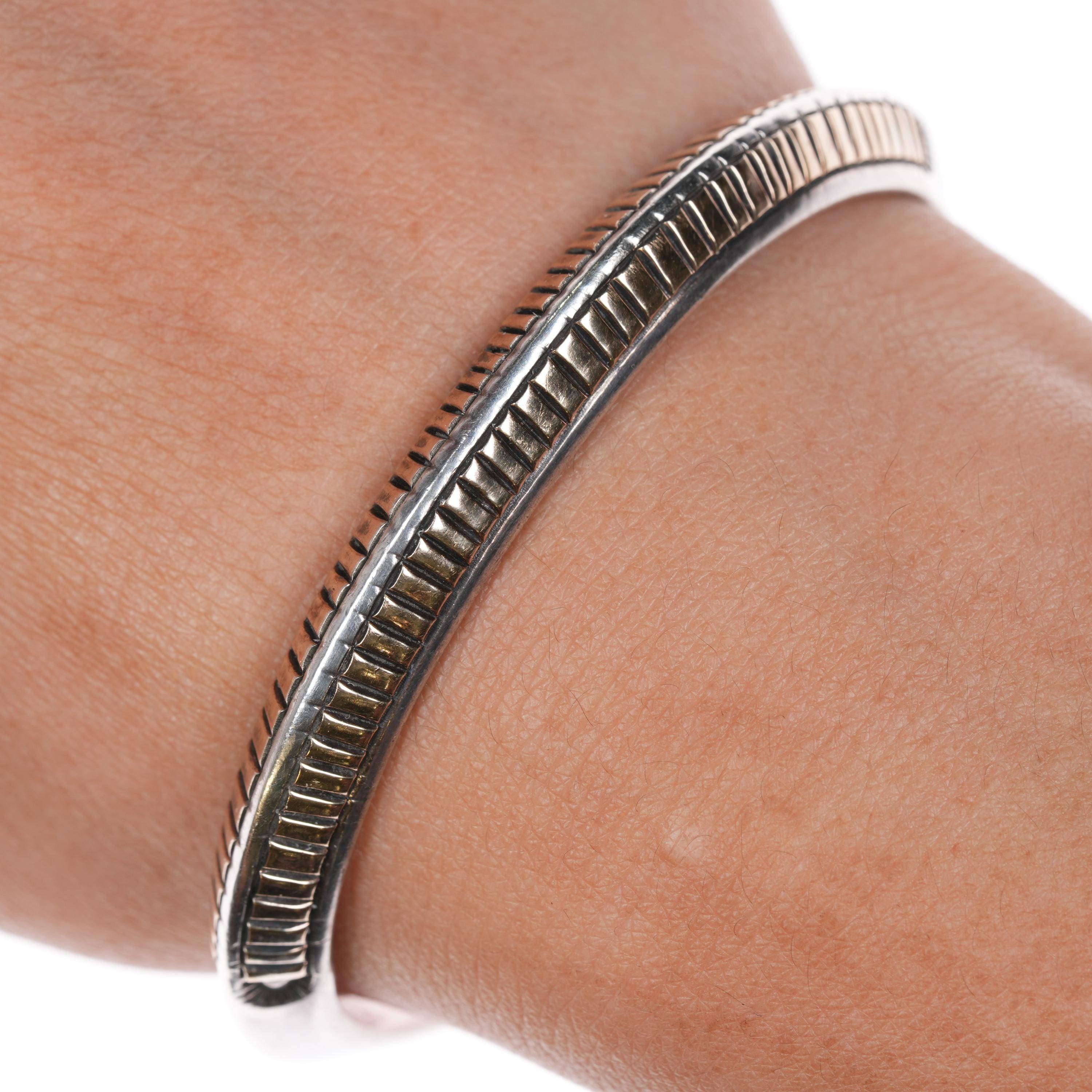 victor hicks ビクターヒックス シルバー 14K バングル ナバホ インディアンジュエリー victor hicks ビクター・ヒックス