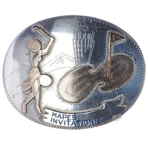 C1970's Newmans Reno Sterling golftrofee-riemgesp voor dames Mapes Invitational
