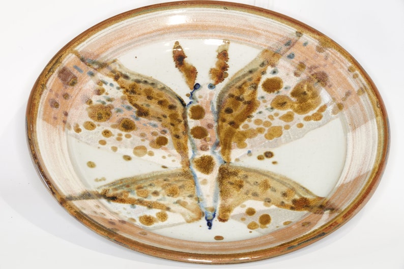 11 Ishmael Soto Austin Texas Studio Pottery Butterfly Plate 1932-2017