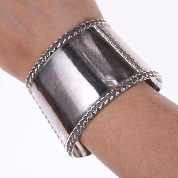 Southwestern Modernist Sterling heavy cuff bracele