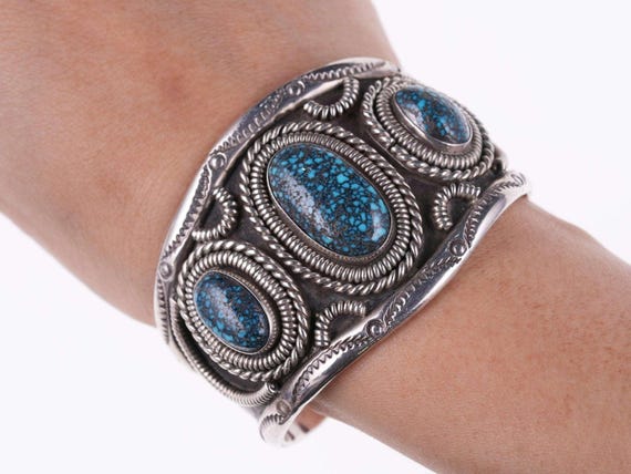 Native American Jewelry Important Vintage Santo Domingo Kev Coriz Turquoise Sterling Silver Bracelet Native American Jewelry Important Vintage Santo Domingo Kev Coriz Turquoise Sterling Silver Bracelet