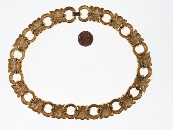 1980's Givenchy Chunky gold tone link necklace - image 2