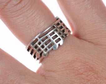 Sz7 Retired James Avery Music Notes Ring in Sterling Etsy