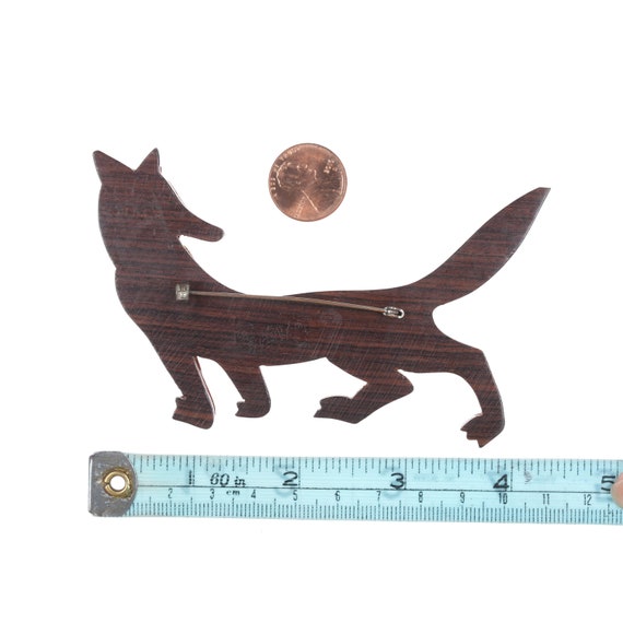 c1940's Bakelite and wood fox pin - image 7