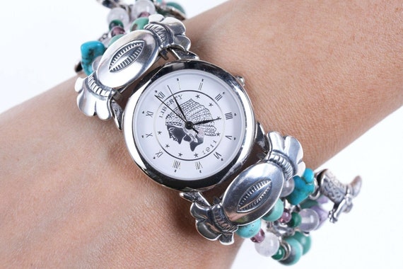 Retro Southwestern Sterling Watch by Old Carlisle… - image 1