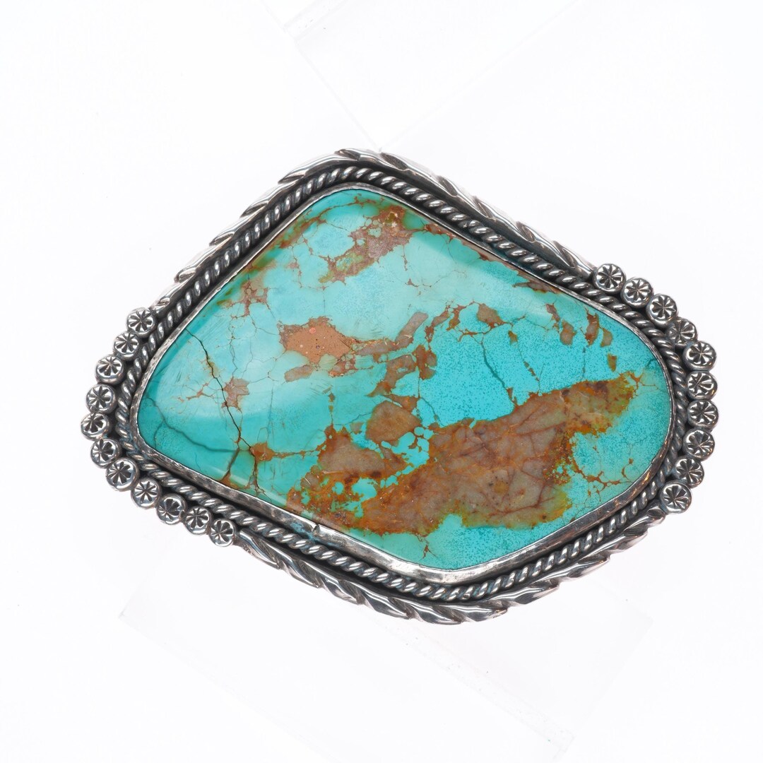 White Turquoise Slab Belt Buckle-Large 902n