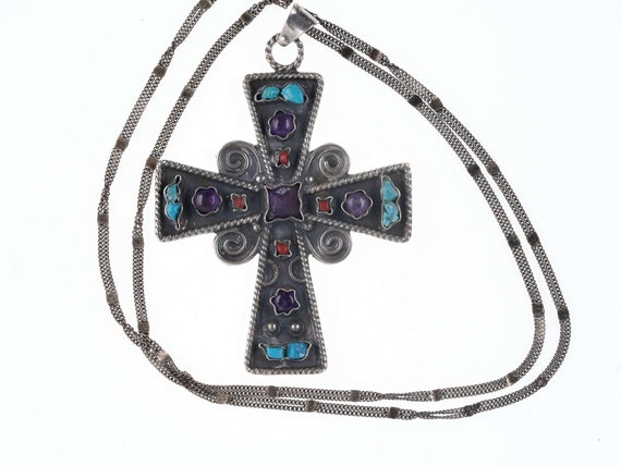 Vintage Matilde Poulat Style Mexican Silver Cross… - image 1