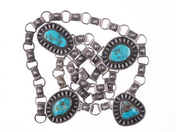 40's-50's 24" Navajo Silver and turquoise necklace - image 3