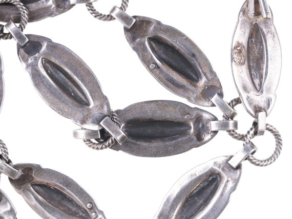 1940's Navajo heavy stamped silver necklace - image 3