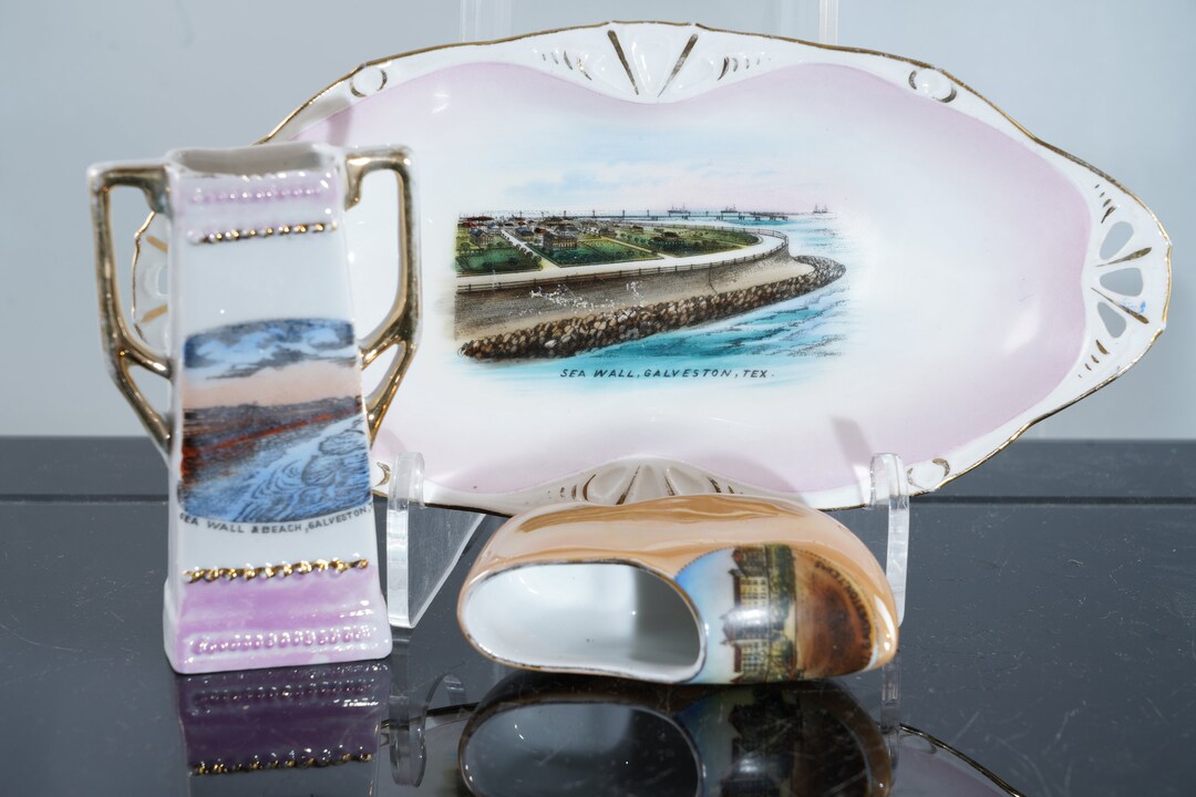 Antique Galveston Texas Souvenir Porcelain Pieces Etsy