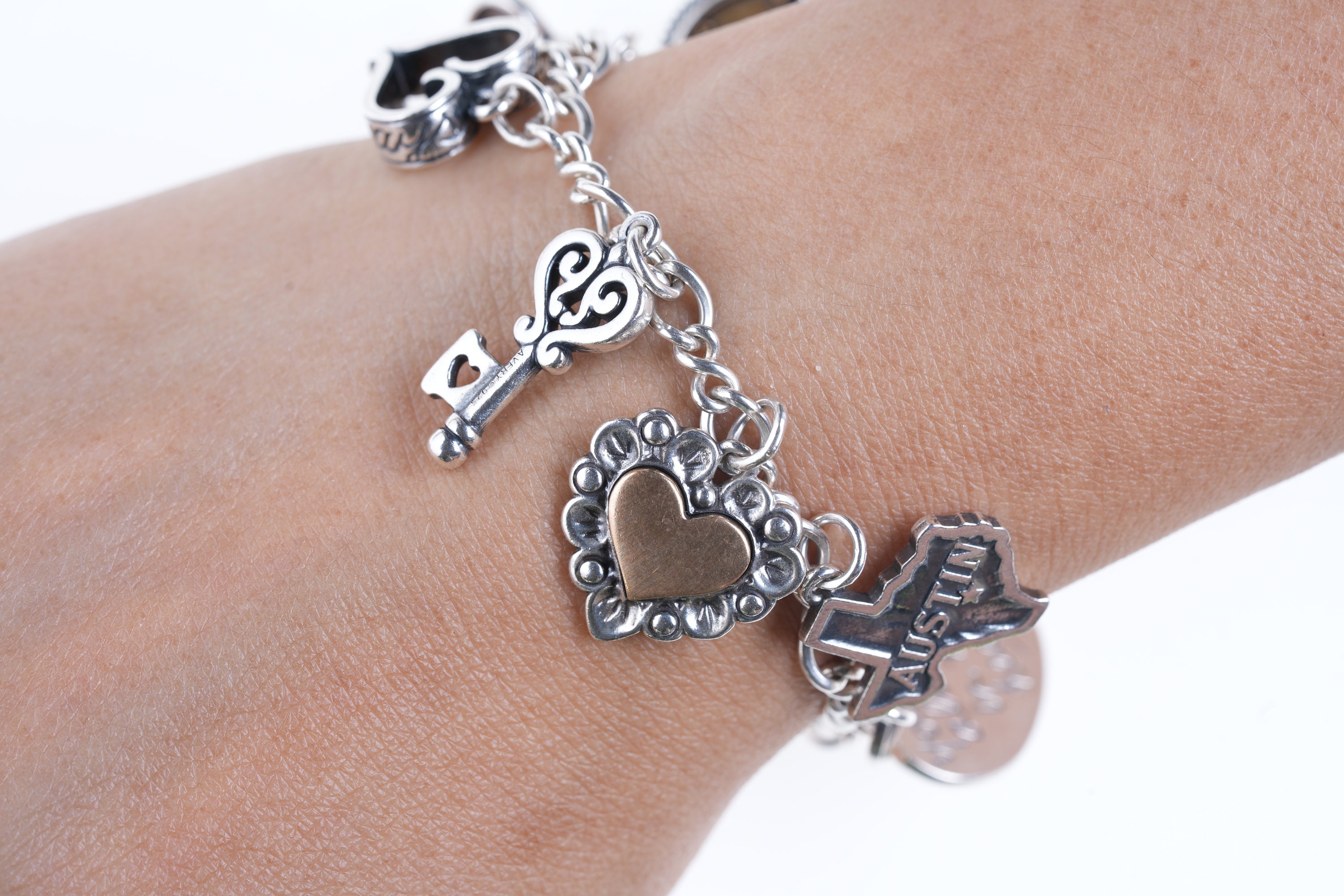 James Avery Changeable Heart Charm Bracelet