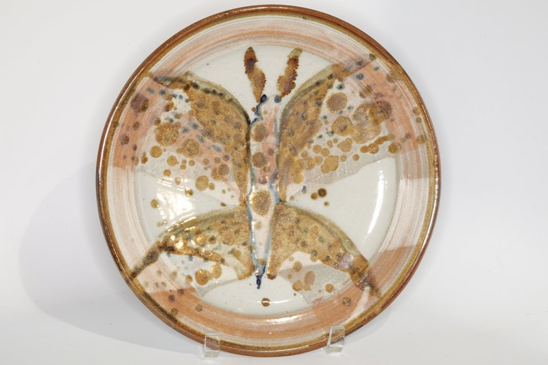 11 Ishmael Soto Austin Texas Studio Pottery Butterfly Plate 1932-2017