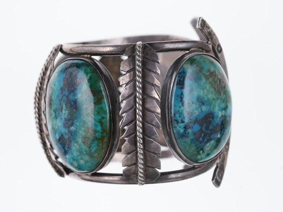 7.5" Large Vintage Native American Sterling Cuff - image 6