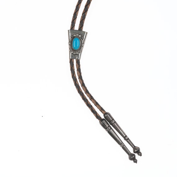 36" Bell Trading Post sterling and turquoise bolo… - image 1