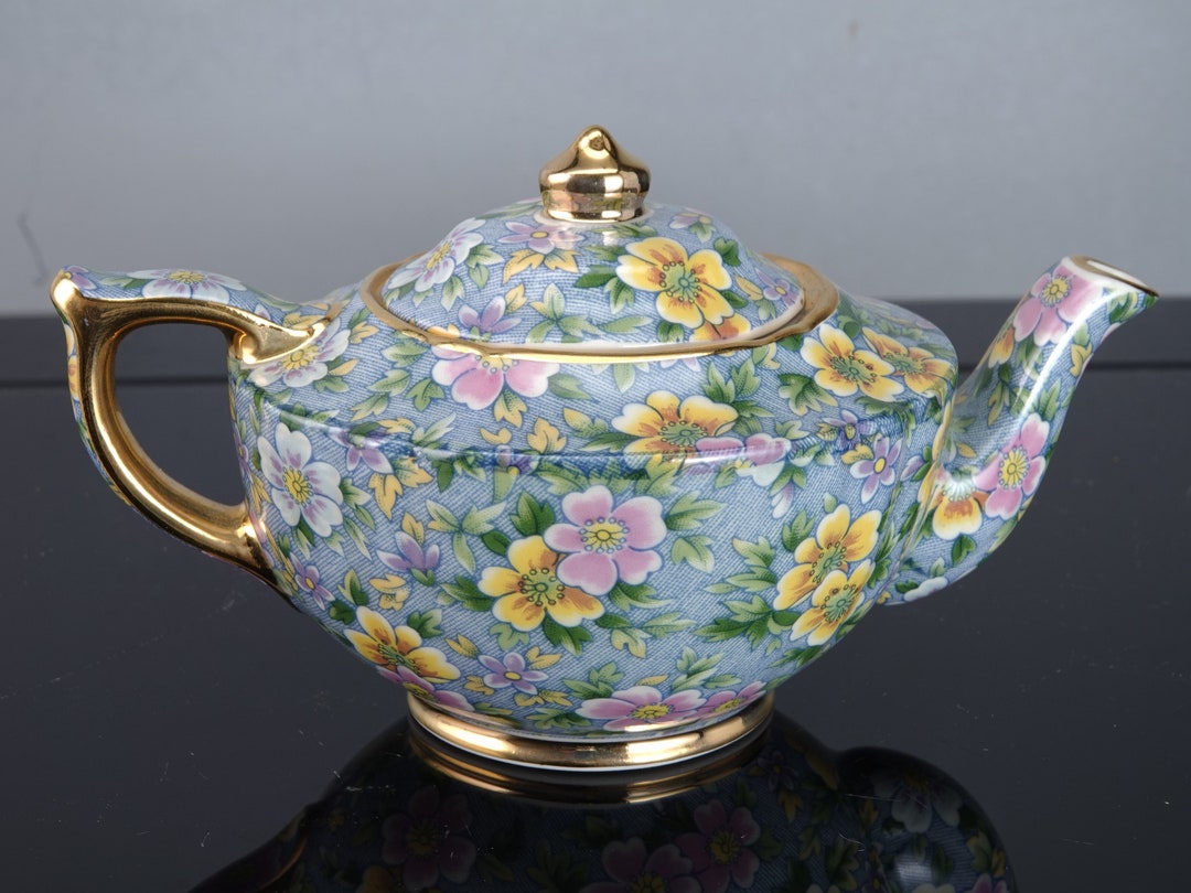 Vintage James Sadler Chintz Petite Fleur Miniature Teapot Etsy